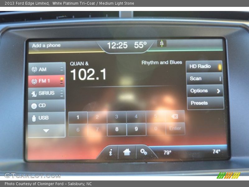 White Platinum Tri-Coat / Medium Light Stone 2013 Ford Edge Limited