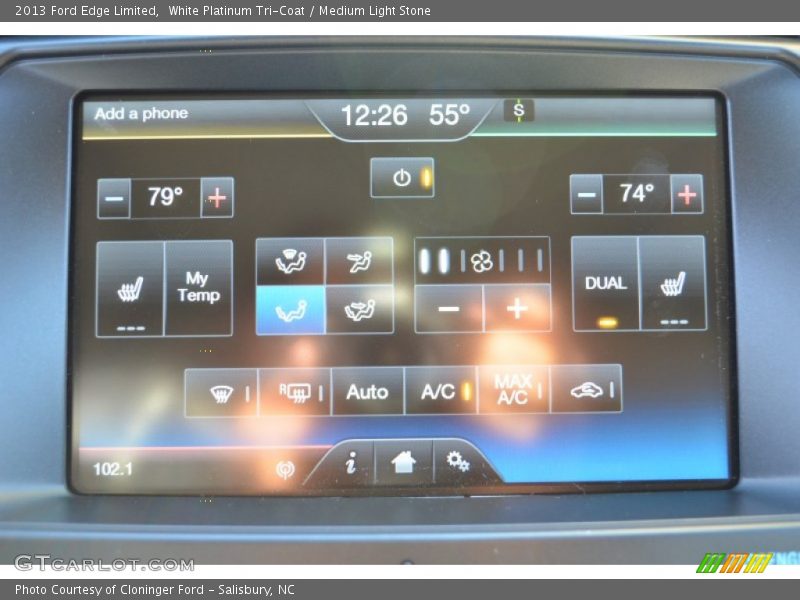 White Platinum Tri-Coat / Medium Light Stone 2013 Ford Edge Limited