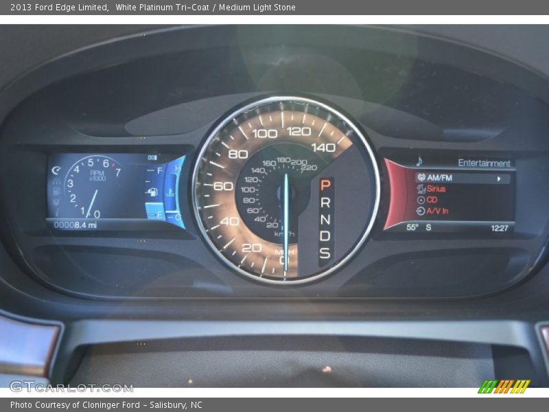 White Platinum Tri-Coat / Medium Light Stone 2013 Ford Edge Limited