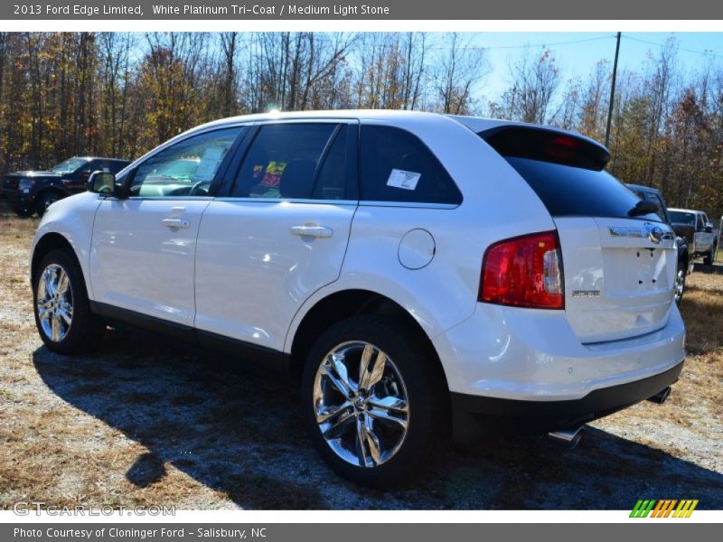 White Platinum Tri-Coat / Medium Light Stone 2013 Ford Edge Limited