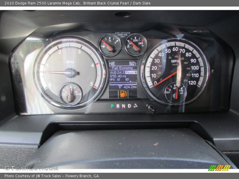 Brilliant Black Crystal Pearl / Dark Slate 2010 Dodge Ram 2500 Laramie Mega Cab