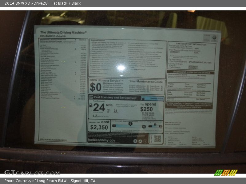 Jet Black / Black 2014 BMW X3 xDrive28i