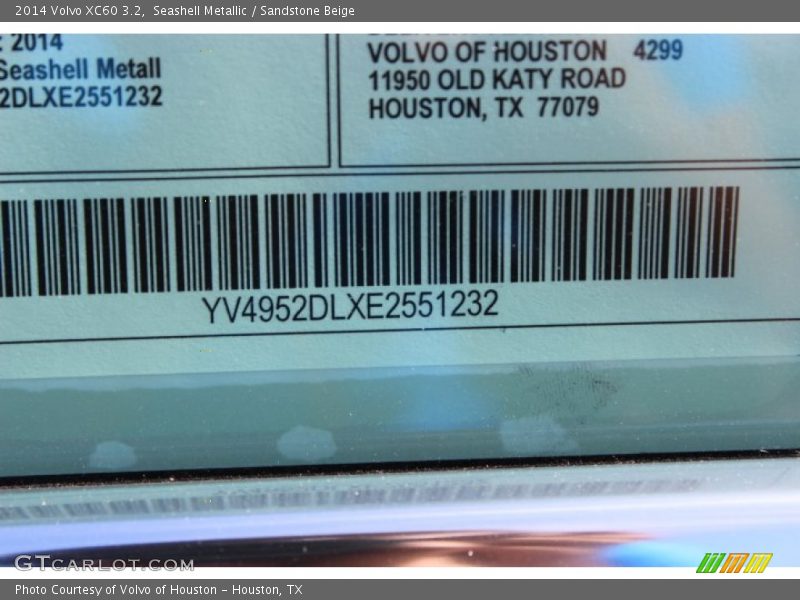 Seashell Metallic / Sandstone Beige 2014 Volvo XC60 3.2