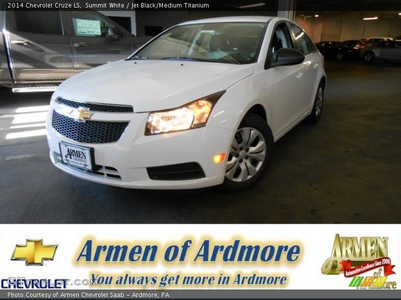 Summit White / Jet Black/Medium Titanium 2014 Chevrolet Cruze LS
