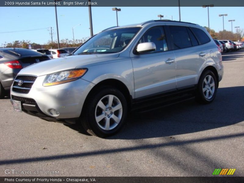 Bright Silver / Black 2009 Hyundai Santa Fe Limited