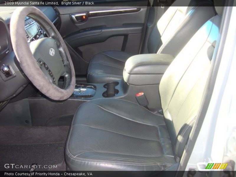 Bright Silver / Black 2009 Hyundai Santa Fe Limited