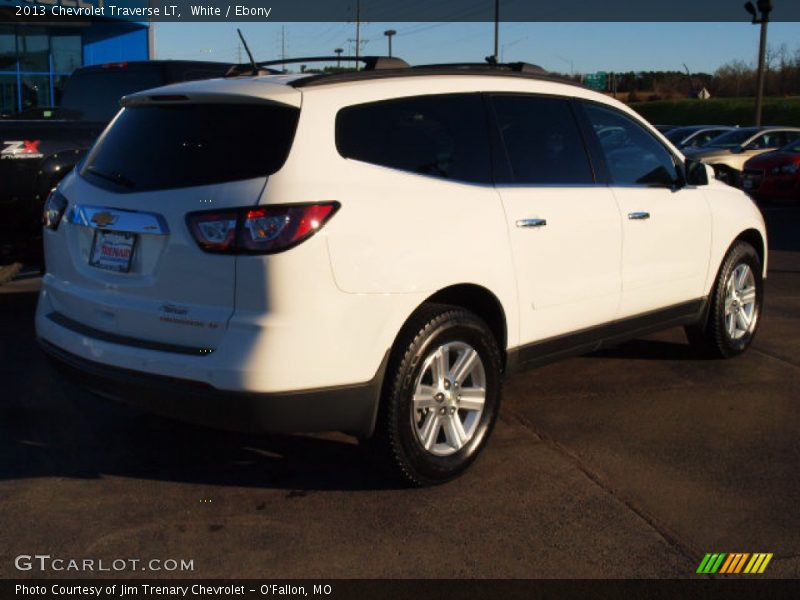White / Ebony 2013 Chevrolet Traverse LT