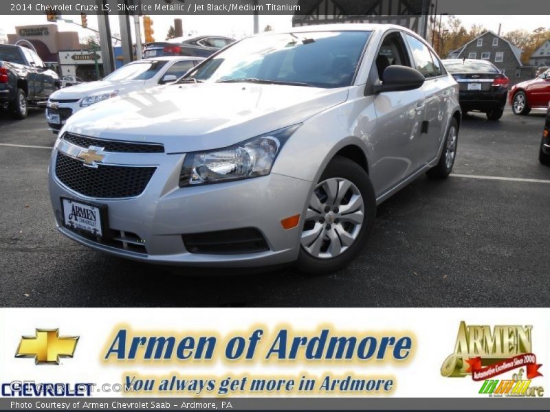 Silver Ice Metallic / Jet Black/Medium Titanium 2014 Chevrolet Cruze LS