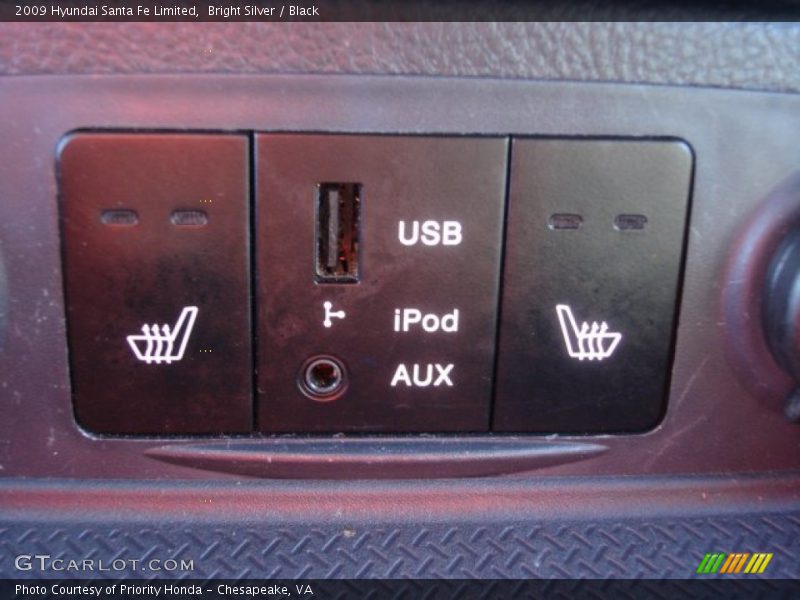 Bright Silver / Black 2009 Hyundai Santa Fe Limited