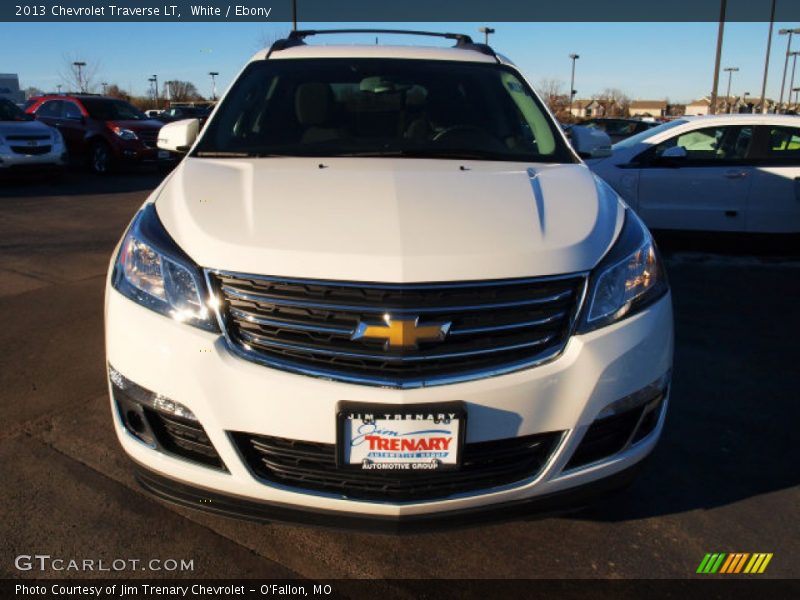 White / Ebony 2013 Chevrolet Traverse LT