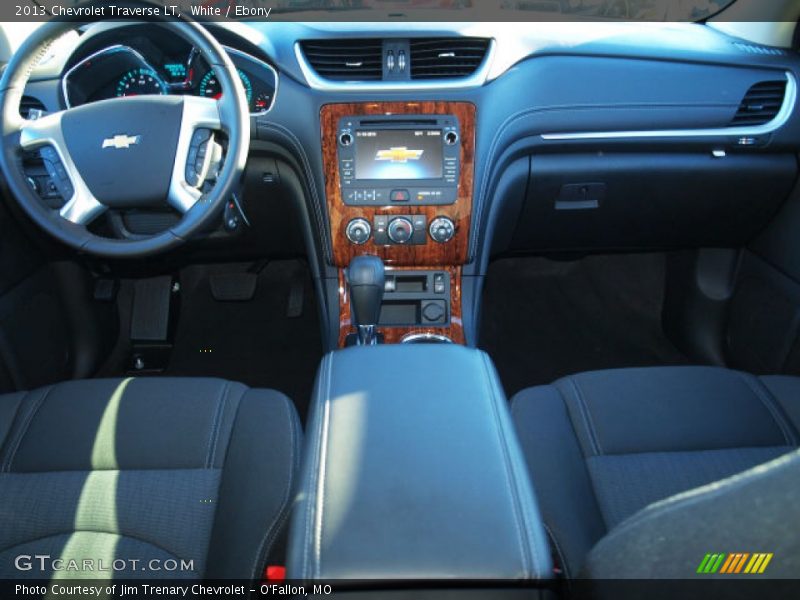 White / Ebony 2013 Chevrolet Traverse LT