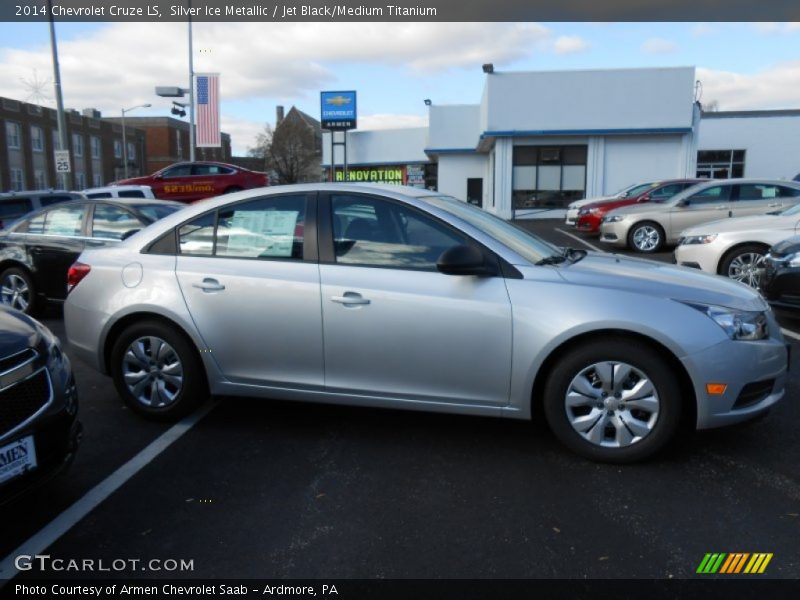 Silver Ice Metallic / Jet Black/Medium Titanium 2014 Chevrolet Cruze LS