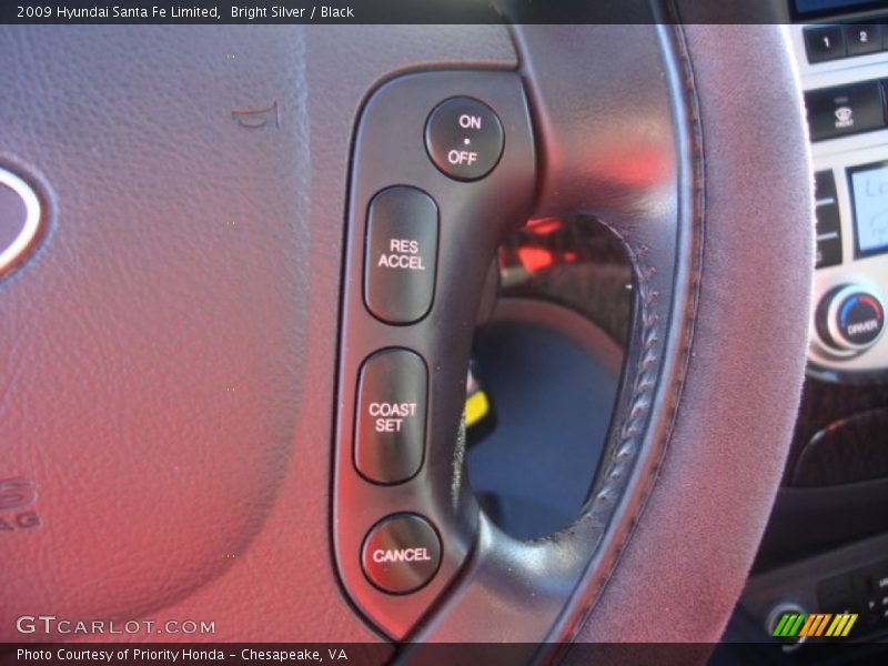 Bright Silver / Black 2009 Hyundai Santa Fe Limited