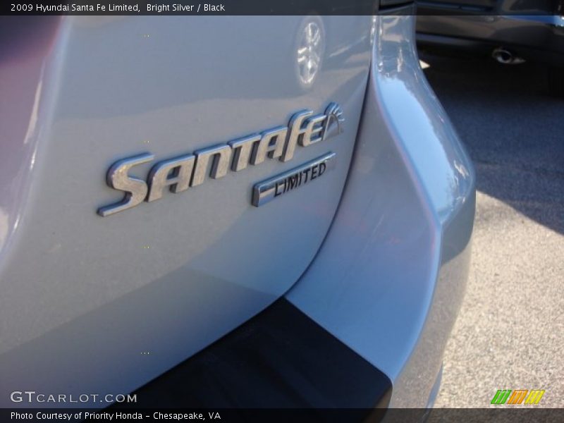 Bright Silver / Black 2009 Hyundai Santa Fe Limited