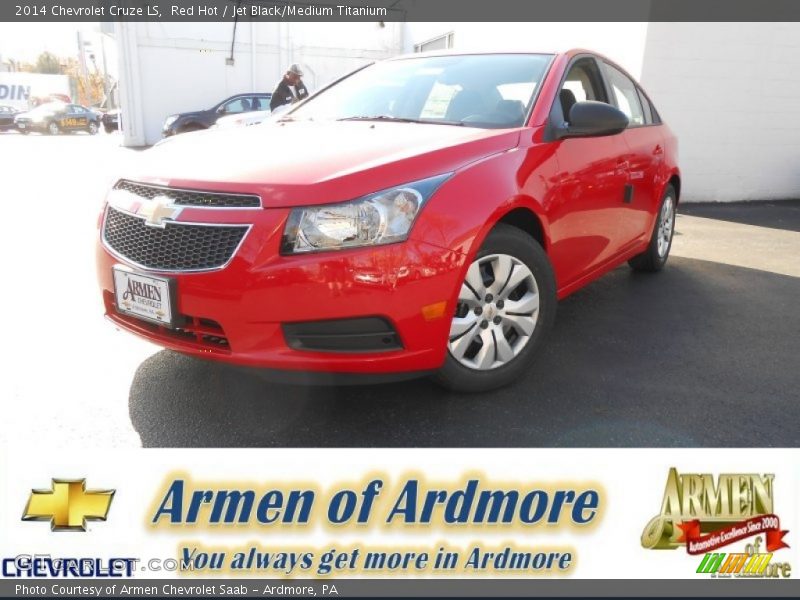 Red Hot / Jet Black/Medium Titanium 2014 Chevrolet Cruze LS