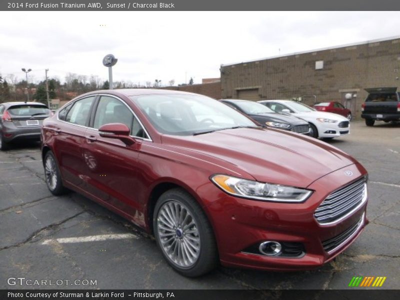 Sunset / Charcoal Black 2014 Ford Fusion Titanium AWD