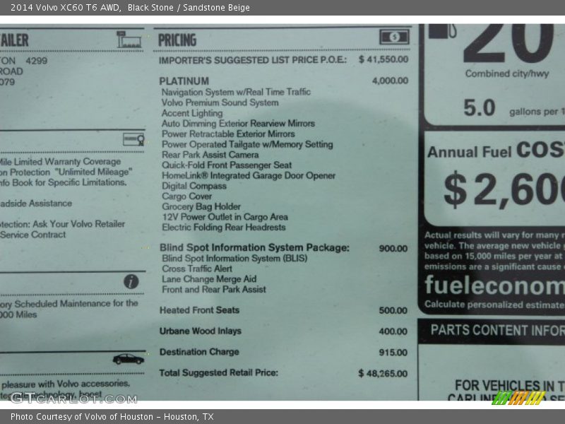 Black Stone / Sandstone Beige 2014 Volvo XC60 T6 AWD