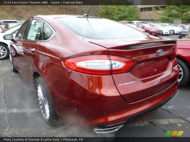 Sunset / Charcoal Black 2014 Ford Fusion Titanium AWD