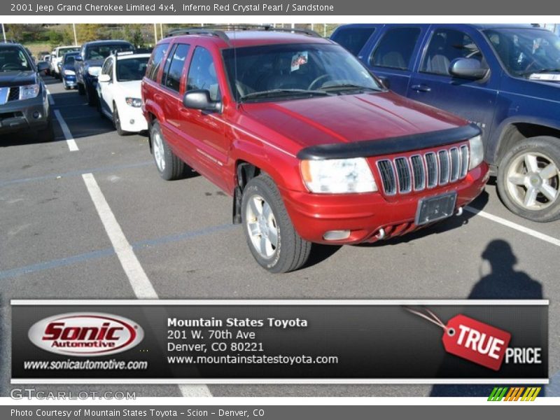 Inferno Red Crystal Pearl / Sandstone 2001 Jeep Grand Cherokee Limited 4x4