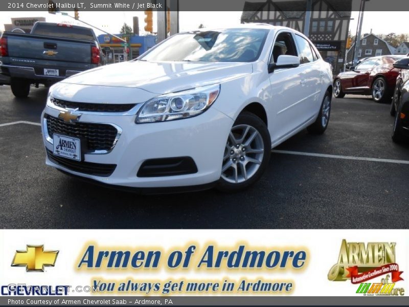 Summit White / Jet Black 2014 Chevrolet Malibu LT