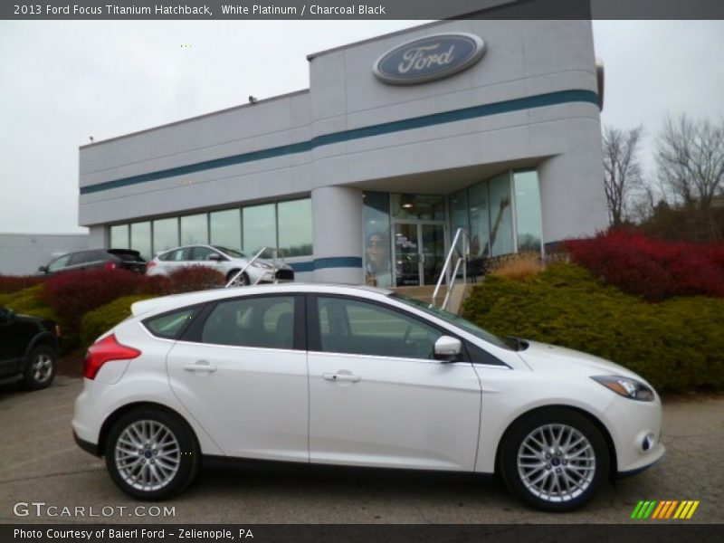 White Platinum / Charcoal Black 2013 Ford Focus Titanium Hatchback