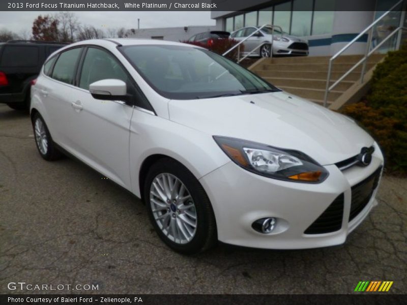 White Platinum / Charcoal Black 2013 Ford Focus Titanium Hatchback