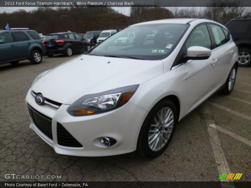 White Platinum / Charcoal Black 2013 Ford Focus Titanium Hatchback