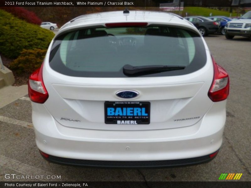 White Platinum / Charcoal Black 2013 Ford Focus Titanium Hatchback