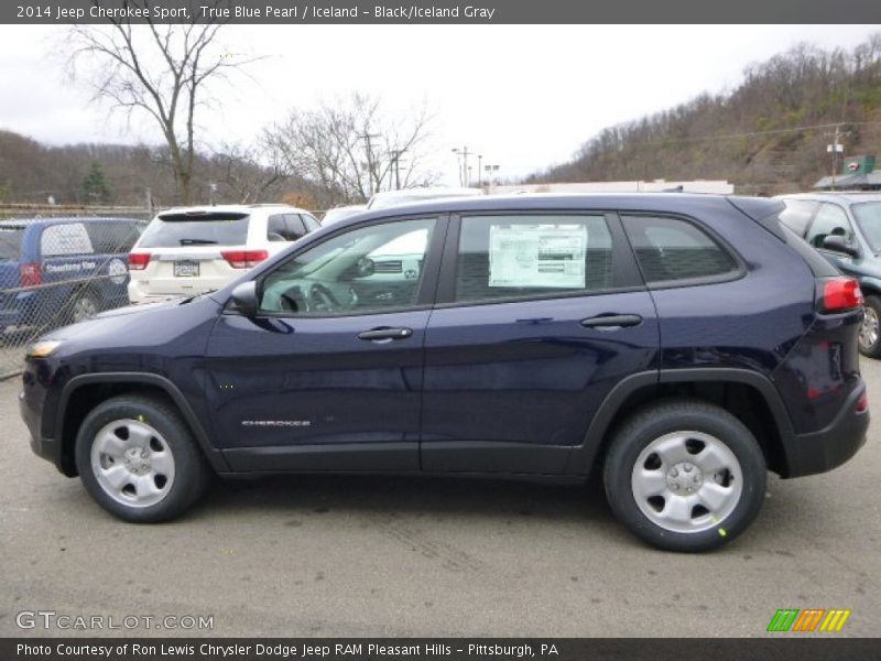 True Blue Pearl / Iceland - Black/Iceland Gray 2014 Jeep Cherokee Sport