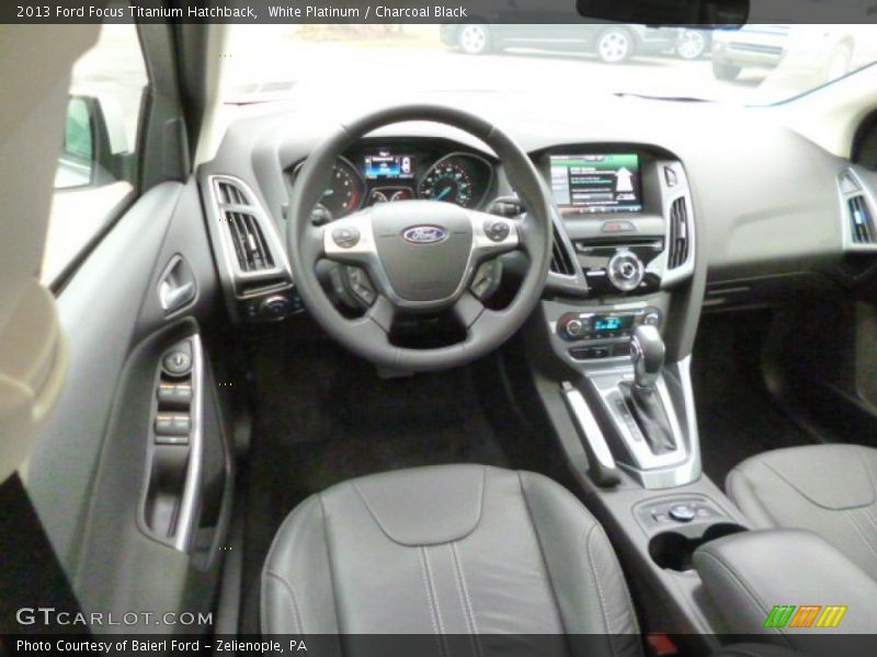 White Platinum / Charcoal Black 2013 Ford Focus Titanium Hatchback