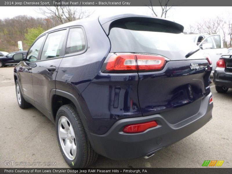 True Blue Pearl / Iceland - Black/Iceland Gray 2014 Jeep Cherokee Sport