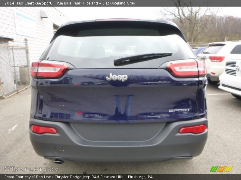 True Blue Pearl / Iceland - Black/Iceland Gray 2014 Jeep Cherokee Sport