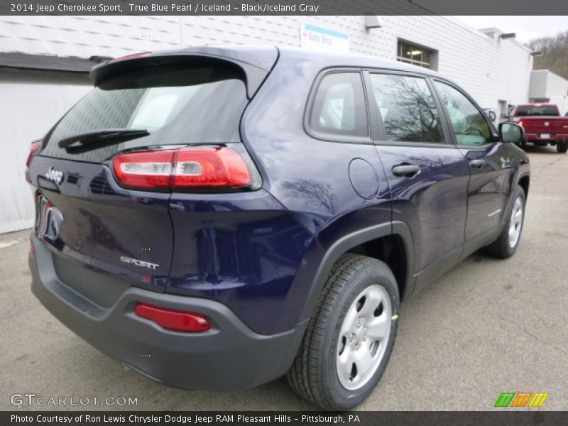 True Blue Pearl / Iceland - Black/Iceland Gray 2014 Jeep Cherokee Sport
