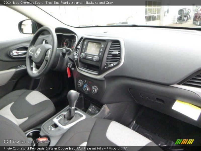 True Blue Pearl / Iceland - Black/Iceland Gray 2014 Jeep Cherokee Sport