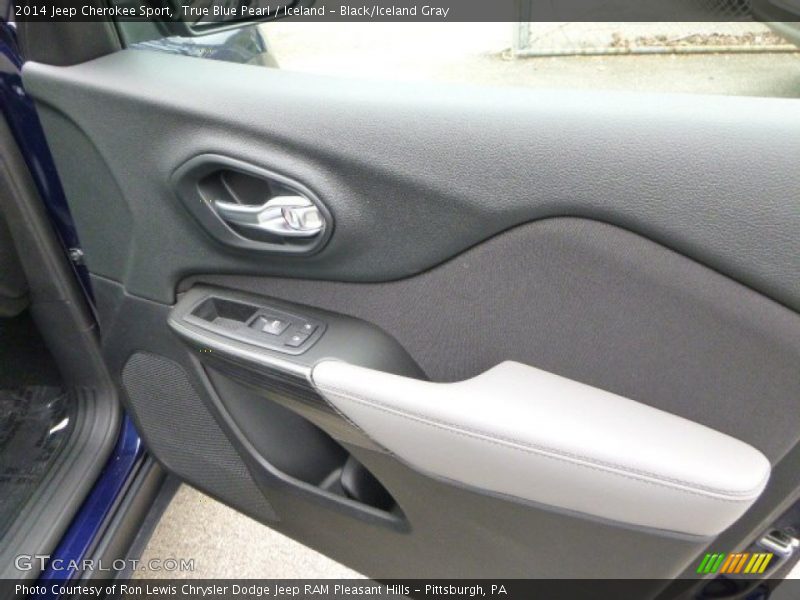 True Blue Pearl / Iceland - Black/Iceland Gray 2014 Jeep Cherokee Sport