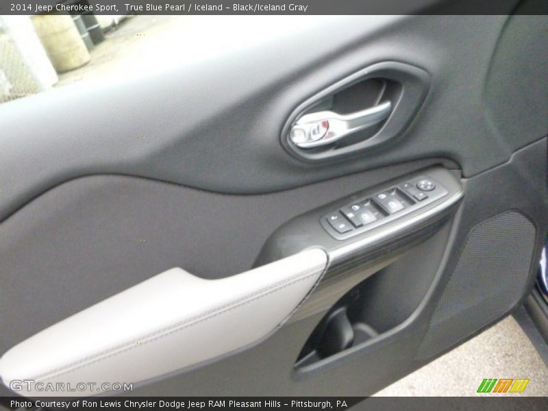 True Blue Pearl / Iceland - Black/Iceland Gray 2014 Jeep Cherokee Sport