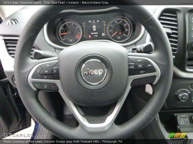 True Blue Pearl / Iceland - Black/Iceland Gray 2014 Jeep Cherokee Sport