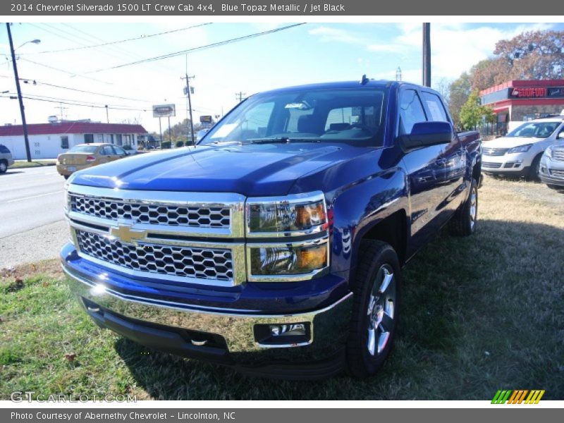 Blue Topaz Metallic / Jet Black 2014 Chevrolet Silverado 1500 LT Crew Cab 4x4