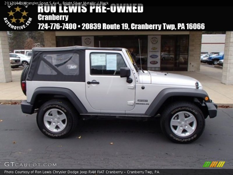 Bright Silver Metallic / Black 2012 Jeep Wrangler Sport S 4x4
