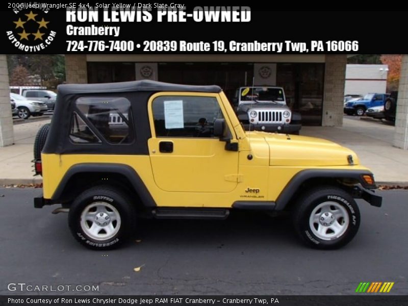 Solar Yellow / Dark Slate Gray 2006 Jeep Wrangler SE 4x4