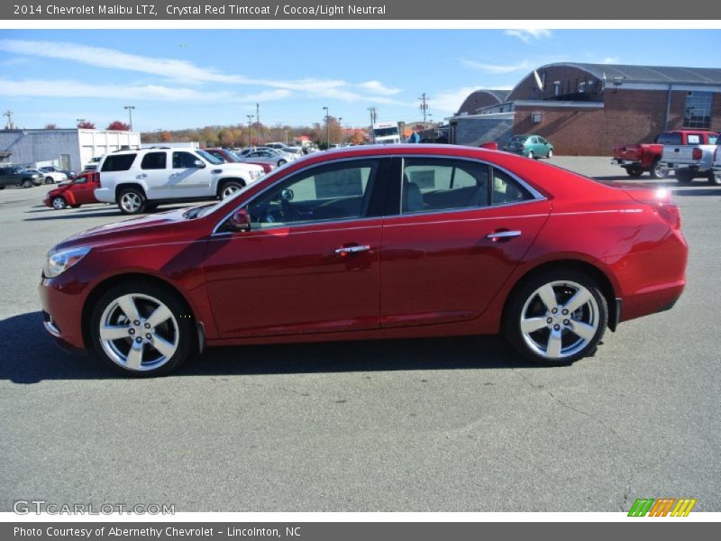 Crystal Red Tintcoat / Cocoa/Light Neutral 2014 Chevrolet Malibu LTZ