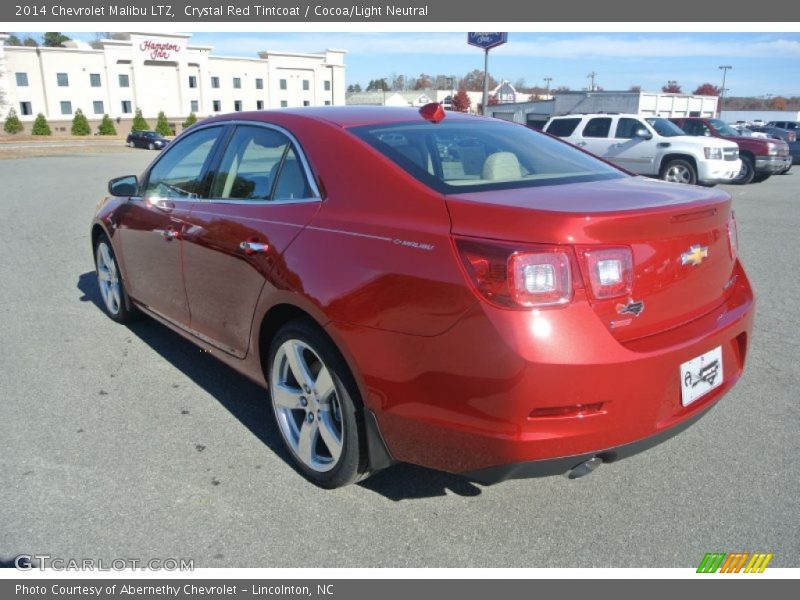 Crystal Red Tintcoat / Cocoa/Light Neutral 2014 Chevrolet Malibu LTZ