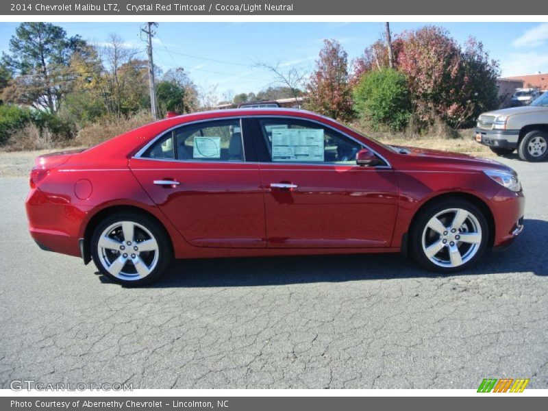 Crystal Red Tintcoat / Cocoa/Light Neutral 2014 Chevrolet Malibu LTZ