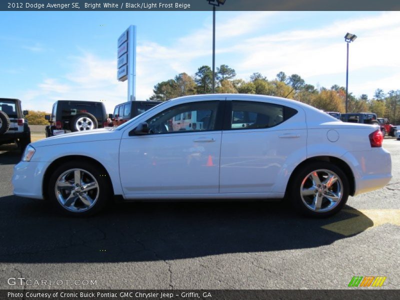 Bright White / Black/Light Frost Beige 2012 Dodge Avenger SE