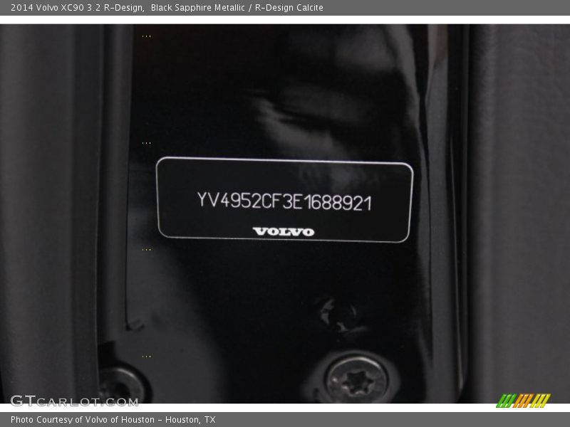 Black Sapphire Metallic / R-Design Calcite 2014 Volvo XC90 3.2 R-Design