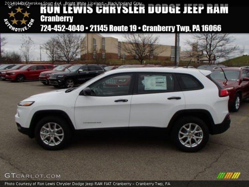 Bright White / Iceland - Black/Iceland Gray 2014 Jeep Cherokee Sport 4x4