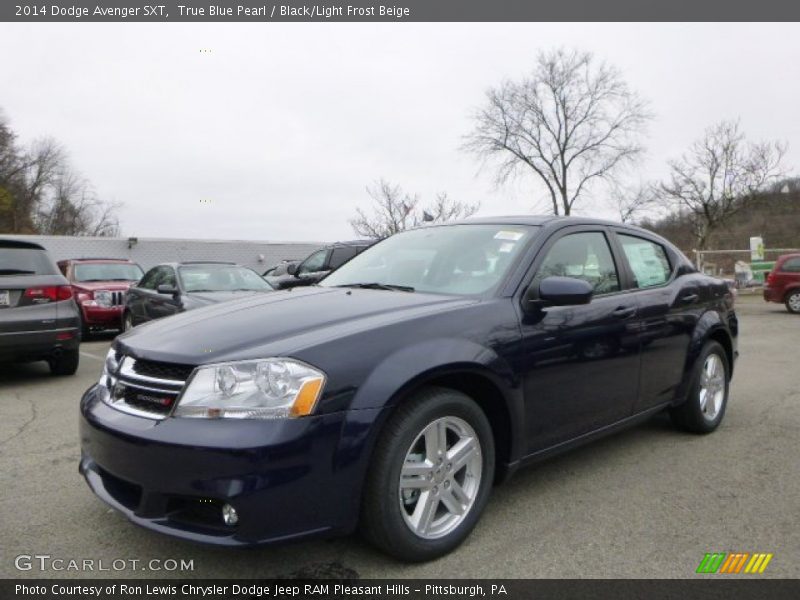 True Blue Pearl / Black/Light Frost Beige 2014 Dodge Avenger SXT