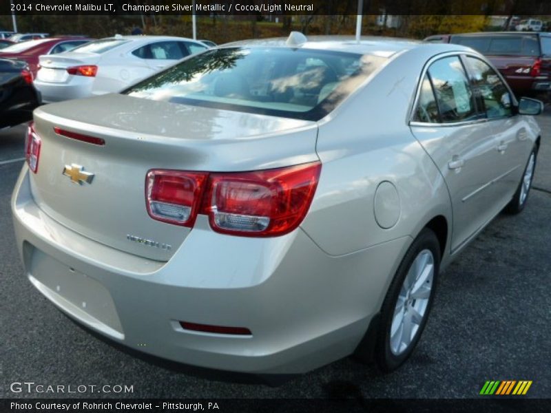 Champagne Silver Metallic / Cocoa/Light Neutral 2014 Chevrolet Malibu LT