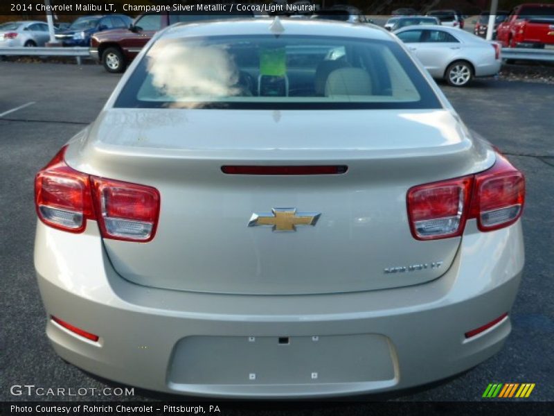 Champagne Silver Metallic / Cocoa/Light Neutral 2014 Chevrolet Malibu LT