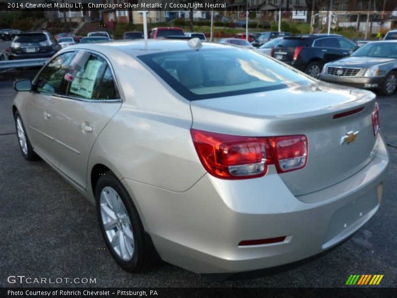 Champagne Silver Metallic / Cocoa/Light Neutral 2014 Chevrolet Malibu LT